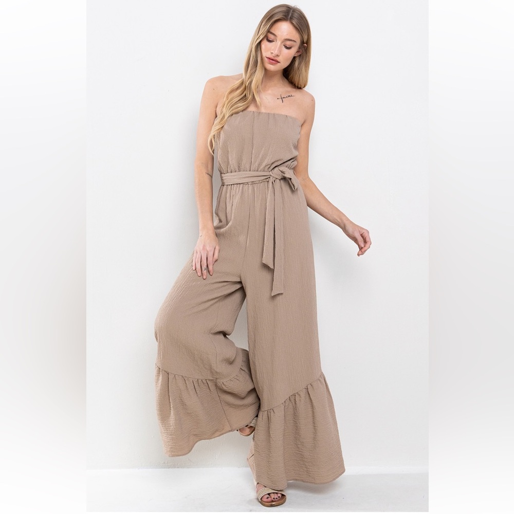 38 Off Shoulder Wide Leg Jumpsuit